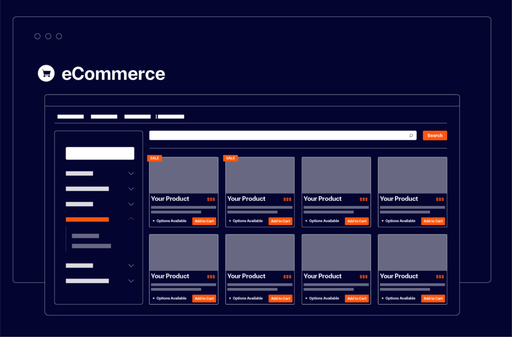graphic depiction of items on a web store